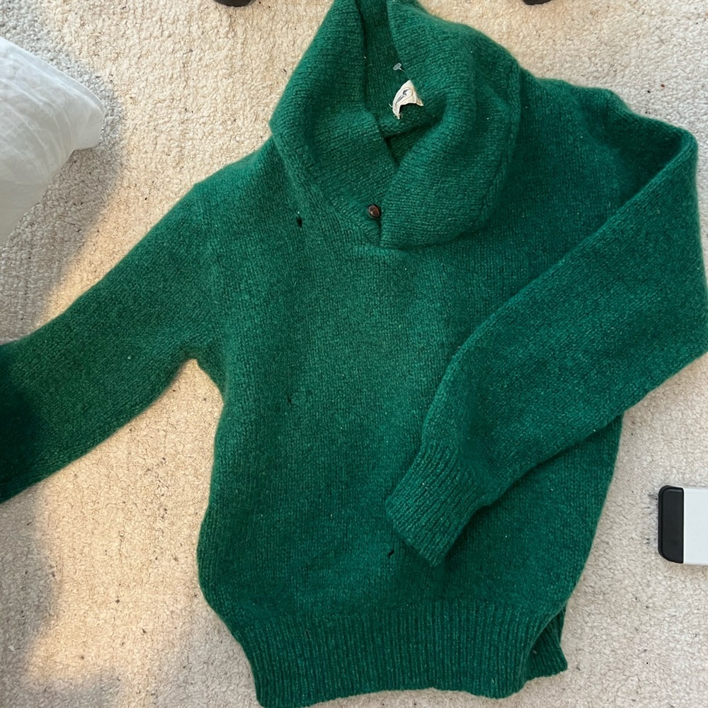 green sweater
